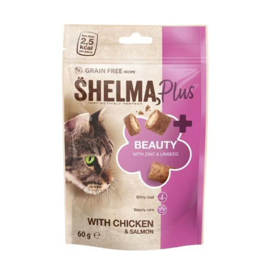 Shelma Cat Snack Beauty polštářky GF 60 g