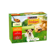 FRISKIES DOG kapsičky 12x85g,hovězí,kuřecí,jehněčí v želé