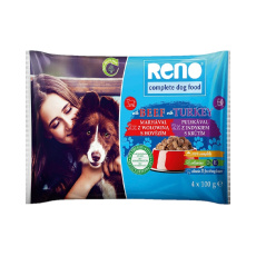 RENO Dog hovězí a krůta, kapsa 100 g (4 pack) RENO Dog hovězí a krůta, kapsa 100 g (4 pack)