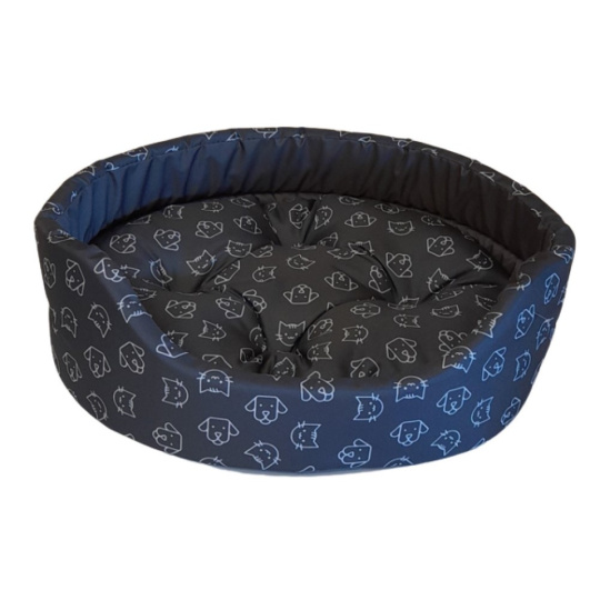 Pelech ovál Modern pes+kočka tm. šedý 91x81x21cm