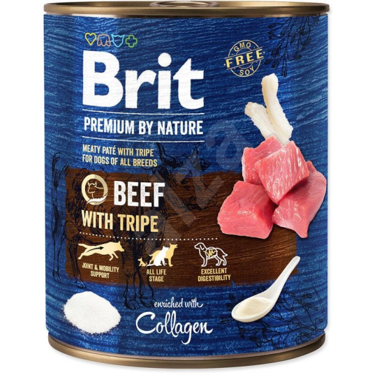 Brit Premium Dog by Nature konzerva pro psy, Beef/Tripes 800g
