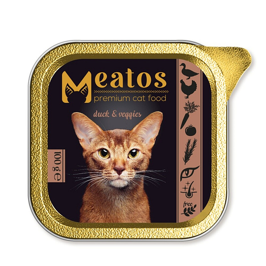 Meatos Cat Duck / Vegetable 100 g