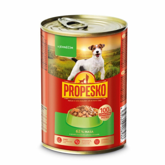 PROPESKO Dog jehněčí v omáčce, kousky 415 g