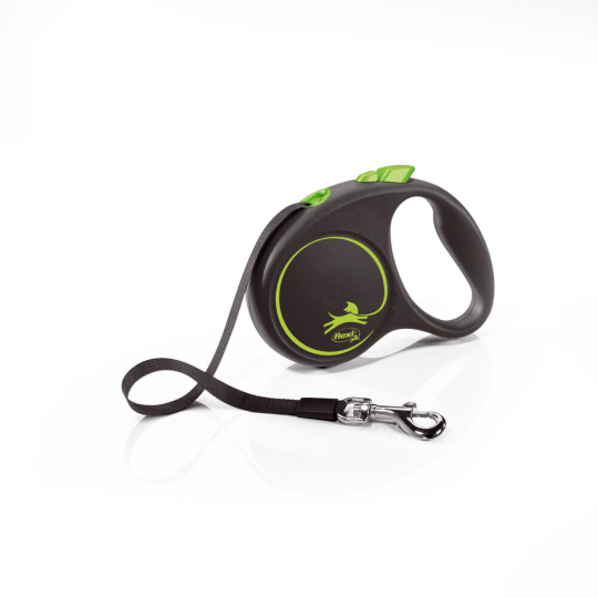 Vodítko FLEXI Black Design M pásek 5m/25kg zelená
