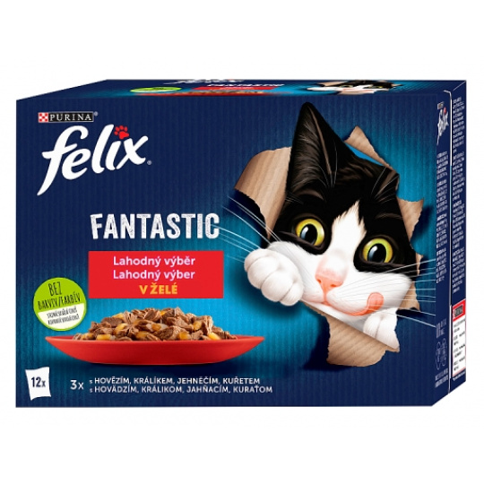 Felix Fantastic 12 x 85 g Kuře /Hovězí /Králík /Jehněčí v želé