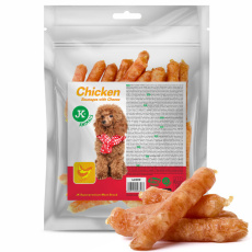 Meat Snack Chicken Meat Sausages With Cheese, kuřecí klobásky se sýrem, masový pamlsek, 500 g Meat Snack Chicken Meat Sausages With Cheese, kuřecí klobásky se sýrem, masový pamlsek, 500 g