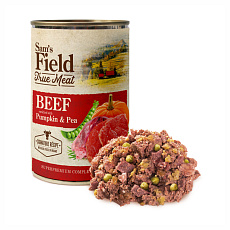 Samś Field True Beef Meat with Pumpkin / Pea, superprémiová konzerva, 400 g (Sams Field)
