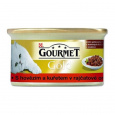 Gourmet  85g gold hovězí+kuře v rajč.omáčce/24ks 