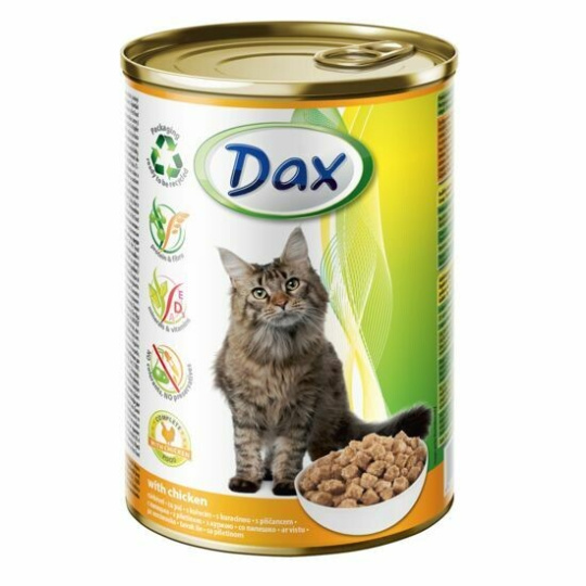 DAX drůbeží kousky pro kočky 415g