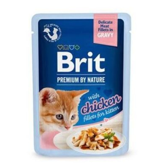 Kapsička pro koťata Brit Premium by Nature Delicate Chicken Fillets in Gravy for Kitten 85 g
