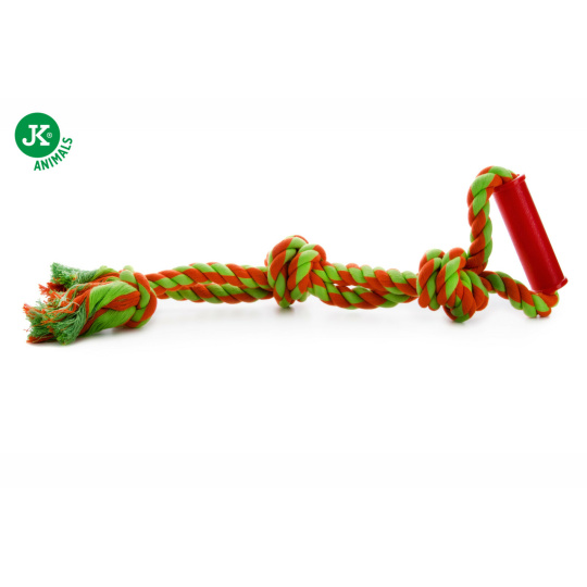 Bavlněné přetahovadlo s rukojetí, bavlněná hračka pro psy, 55 cm, ideální pro aktivní hru
