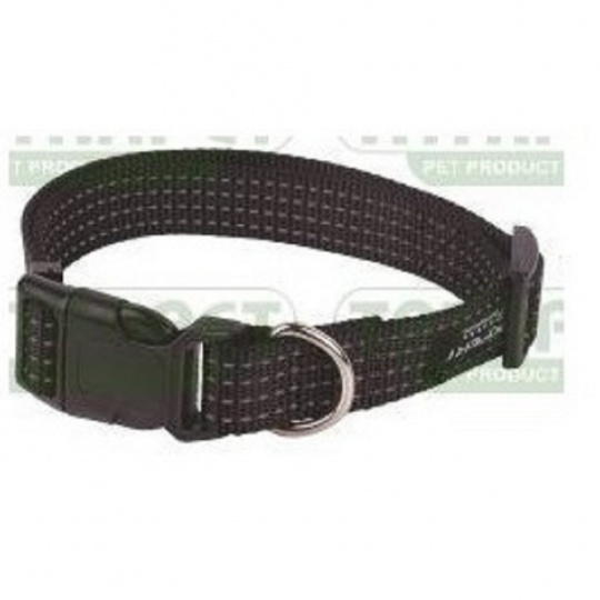 Obojek nylon reflexní 2,5x40-60cm černý