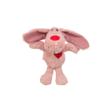 Dog VALENTINE, plyšový pes s dlouhýma ušima 28 cm, růžová 
