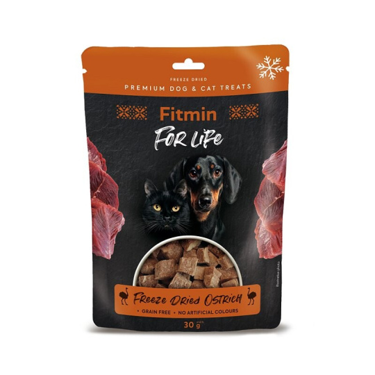 Fitmin For Life dog / cat treat freeze dried ostrich with chicken 30g