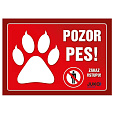 CEDULKA plastová -TLAPKA -POZOR PES