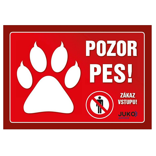 CEDULKA plastová -TLAPKA -POZOR PES