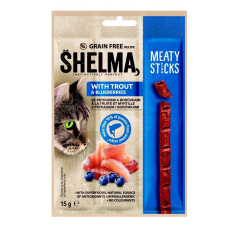 Shelma snack grain free,masové tyčinky prokočku,PSTRUH 3x5g