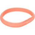 USB svítící obojek PLOCHÝ, L-XL: 70cm/30mm, korálový