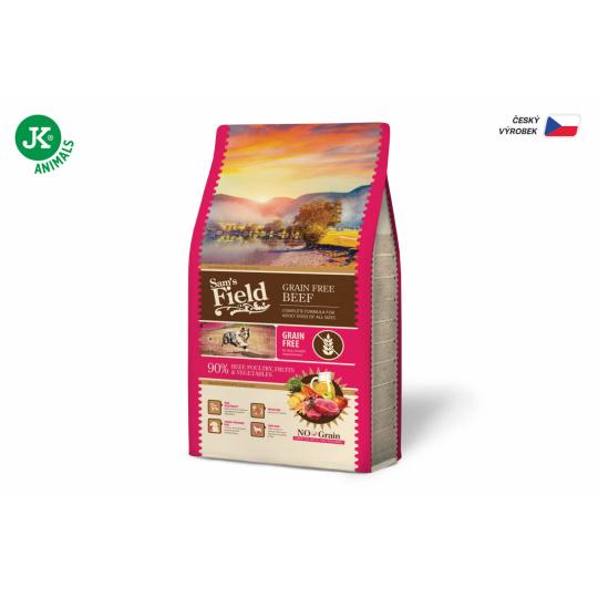 Samś Field Grain Free Beef (Angus), superprémiové granule pro dospělé psy všech velikostí a plemen, 2,5 kg (Sams Field bez obilovin) Samś Field Grain Free Beef (Angus), superprémiové granule pro dospělé psy všech velikostí a plemen, 2,5 kg (Sams Field bez obilovin)