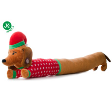 Plyšový jezevčík XL X-Mas, 96 cm, extra dlouhá plyšová pískací vánoční hračka pro psy Plyšový jezevčík XL X-Mas, 96 cm, extra dlouhá plyšová pískací vánoční hračka pro psy