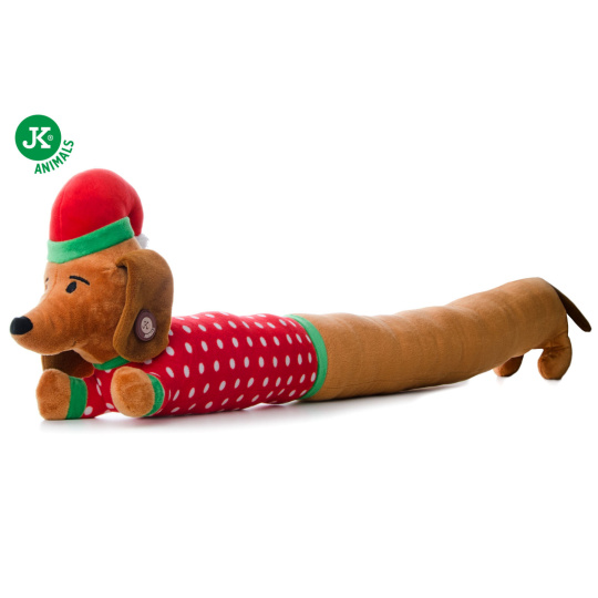 Plyšový jezevčík XL X-Mas, 96 cm, extra dlouhá plyšová pískací vánoční hračka pro psy Plyšový jezevčík XL X-Mas, 96 cm, extra dlouhá plyšová pískací vánoční hračka pro psy