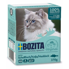 Bozita 370g cat chunks in jelly with haddock (s treskou)