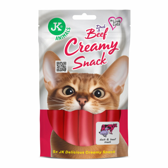 JK ANIMALS kachní a hovězí krémový pamlsek 5x15g