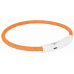 Svítící kroužek USB na krk L-XL 65 cm/7 mm oranžový