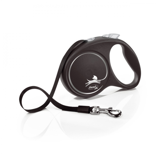 Vodítko FLEXI Black Design L pásek 5m/50kg stříbrná