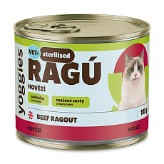 Yoggies RAGÚ pro kastrované kočky, hovězí monoprotein 185 g